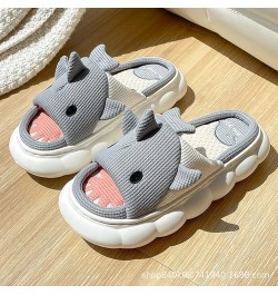 Men's Women's Linen Thick-Soled Cow Slippers, Linen Shark Slippers, Rabbit Linen Slippers, Linen Whale Thick-Soled Slippers C...