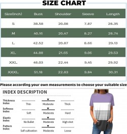 Womens Shirts Short Sleeve 2024 Comfy Tops Daily Dress Casual Round Neck Blouse Printed Tees Loose Pullover T Shirt 5-light G...