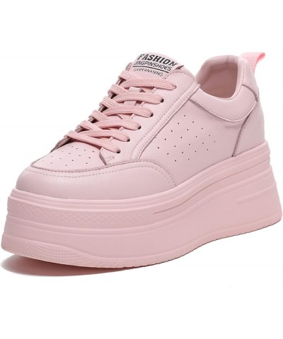 Woman Hidden Wedgie Sneakers High Heel Lace Up Modish Breathable Light-Weight Walking Shoe Platform Sneakers Pink Net $38.54 ...