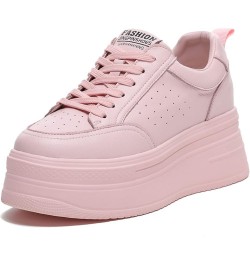 Woman Hidden Wedgie Sneakers High Heel Lace Up Modish Breathable Light-Weight Walking Shoe Platform Sneakers Pink Net $38.54 ...