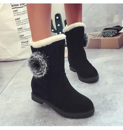 Open Toe Wedge Ankle Boots Tassel Snow Women's Soled Shoes Ankle Plush Warm Thick Thermal Boots Boots Winter Women' Black $17...