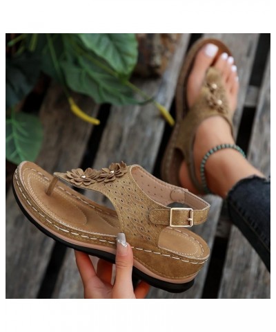 Slip on Athletic Sandals for Women Women Shoes Wedge Thick Soled Sandals Fashionable Flip Toe Womens Sandals Flat Yellow $12....