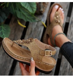 Slip on Athletic Sandals for Women Women Shoes Wedge Thick Soled Sandals Fashionable Flip Toe Womens Sandals Flat Yellow $12....