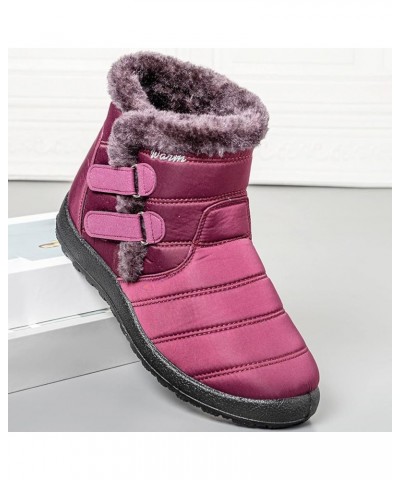 Woman Classic Snow Boots Winter Outdoor Closed Toe Slip on Hiking Boots Faux Fur Plush Lined Ankle Booties Black1 $30.79 Outd...