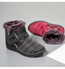 Woman Classic Snow Boots Winter Outdoor Closed Toe Slip on Hiking Boots Faux Fur Plush Lined Ankle Booties Black1 $30.79 Outd...