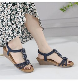 Womens Shoes Dressy Casual Mules Comfortable Beach Sandals for Women Wedding Rhinestone Flat Sandals Black Leather Orthopedic...