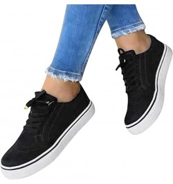 Sneakers for Women Walking Shoes Comfortable Lace ups Casual Summer Fashion Slip On Platform Flats Loafers Black $12.23 Athle...