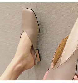 Womens Mule Slippers Comfy Slip-on Microfiber Square Toe Mid Heeled Walking Backless Loafers Sandal Khaki $27.43 Mules & Clogs