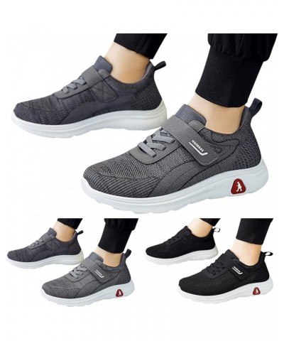 Fashion Summer and Autumn Men Fly Woven Mesh Breathable and Comfortable Slip On Comfortable Dress Shoes for Women Grey $14.89...