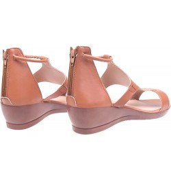 Summer Sandals for Women 2023,Women's Open Toe Wedge Platform Hollow Out T Strap Sandals Dressy Braided Sandals Brown $14.78 ...