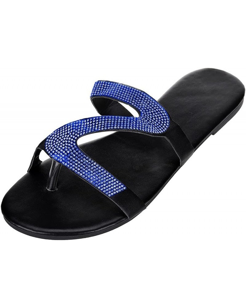 Shoes for Women Ankle Buckle High Heel Platform Wedges Sandal Flats Open Toe Dressy Summer Sandal 111-hyems-blue-g $10.77 San...