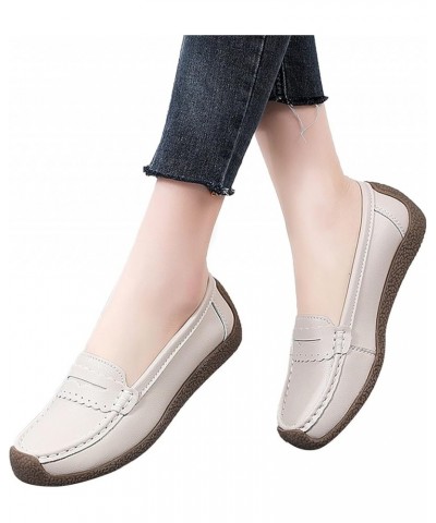 Wedge Heels for Women, Loafers for Women, Summer Slip-On Flat Leather Loafer Comfort Breathable Walking Shoes Casual Shoes fo...