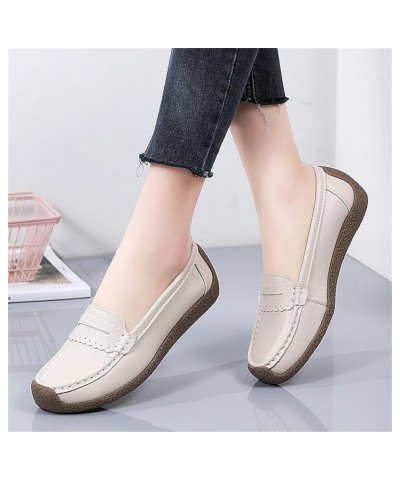 Wedge Heels for Women, Loafers for Women, Summer Slip-On Flat Leather Loafer Comfort Breathable Walking Shoes Casual Shoes fo...