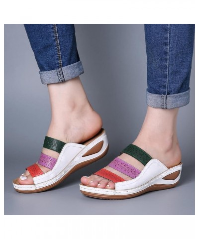 Women Wedges Sandals Walking Open Toe Slides Shoes Womens Breathable Anti Slip Sandals Women's Summer Outdoor Shoes White $13...