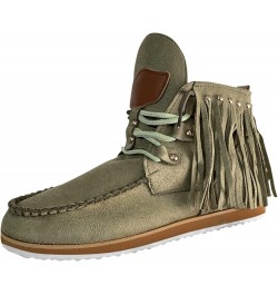 Boots Shoes Tassel Round Retro Toe Leather Casual for Women Faux Boots Women's Boots Womens Shoes Boots Green $17.69 Outdoor ...