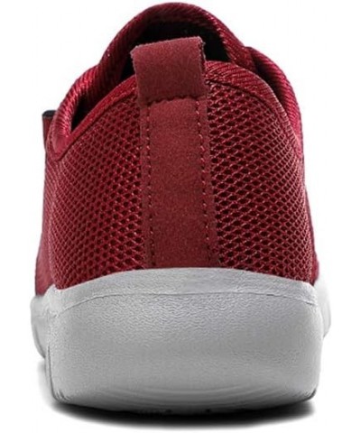 LLTMALLWomen's Lace up Mesh Sneakers Lightweight Road Running Shoes Wine Red $18.54 Fashion Sneakers