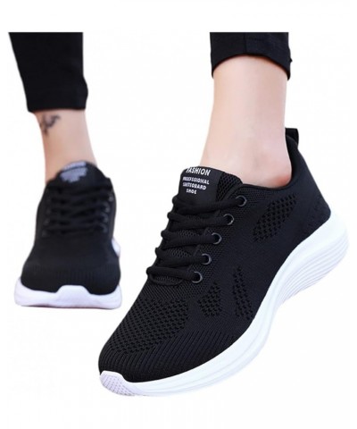 Women Breathable Mesh Walking Shoes Comfortable Non Slip Sports Running Shoes Casual Arch Support Air Cushion Black 8.5 $15.9...