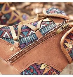 Rubber Boots for Women Women's Style Bohemian Boots Folk Printed Casual Short Winter Boots for Women Size 11 Brown $23.31 Boots