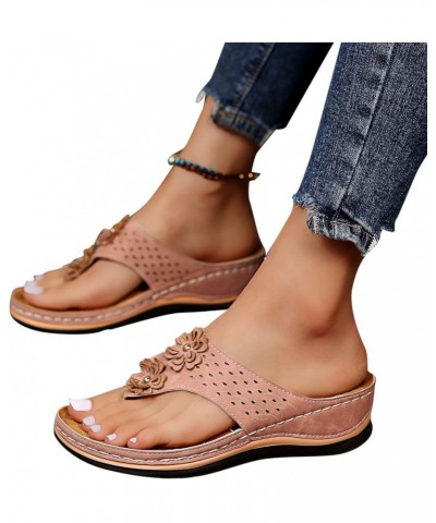 Womens Platform Sandals Chunky Sandals Beach Sandals Cute Sandals Slip On Sandals Ortho Sandals Comfy Sandals Pink $9.30 Sandals