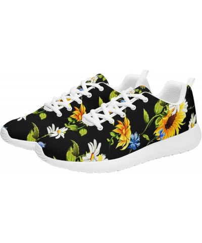 Sunflower Flower Watercolor Sneaker Women Athletic Shoes Personalited Running Shoes Comfortable Sports Sneaker Seamless Sunfl...