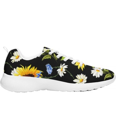 Sunflower Flower Watercolor Sneaker Women Athletic Shoes Personalited Running Shoes Comfortable Sports Sneaker Seamless Sunfl...