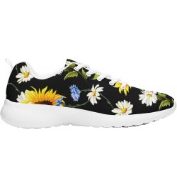 Sunflower Flower Watercolor Sneaker Women Athletic Shoes Personalited Running Shoes Comfortable Sports Sneaker Seamless Sunfl...