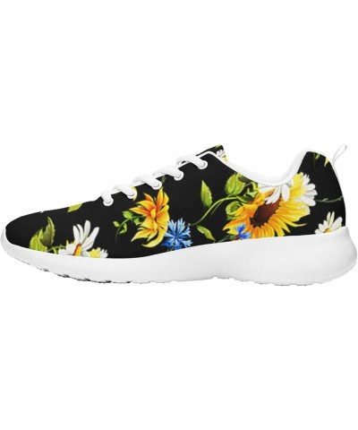 Sunflower Flower Watercolor Sneaker Women Athletic Shoes Personalited Running Shoes Comfortable Sports Sneaker Seamless Sunfl...