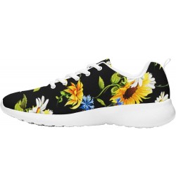 Sunflower Flower Watercolor Sneaker Women Athletic Shoes Personalited Running Shoes Comfortable Sports Sneaker Seamless Sunfl...