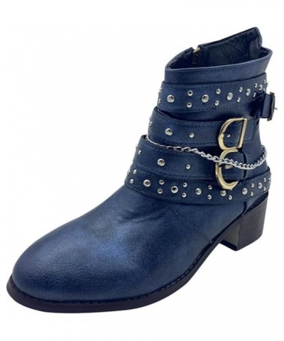 Womens Ankle Boots Wide White Ankle Boots for Women with Heel Women's Ankle Booties Navy Blue Wide Wide Width Shoes for Women...