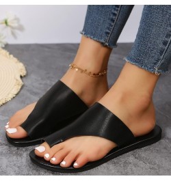 Gel Sandals for Women Ladies Summer Fashion Retro Solid Clip Toe Open Toe Roman Home Outdoor Casual Flat Shoes (Black, 9) 6.5...