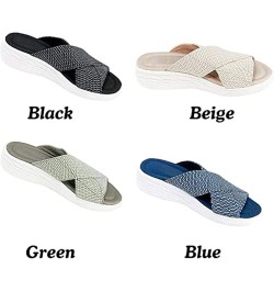 Stretch Cross Slide Sandals, Fashion Sport Slide Sandals, Skidproof Indoor Outdoor Slippers, Women Wedges Orthopedic Hollow O...