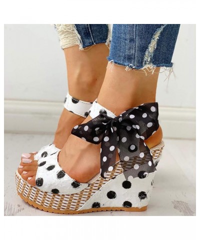 Platform Sandals Women Chunky Heel, Women's Wedge Heel Straw Sandals Open Toe Ankle Strap Casual Sandals Fashion Summer Beach...