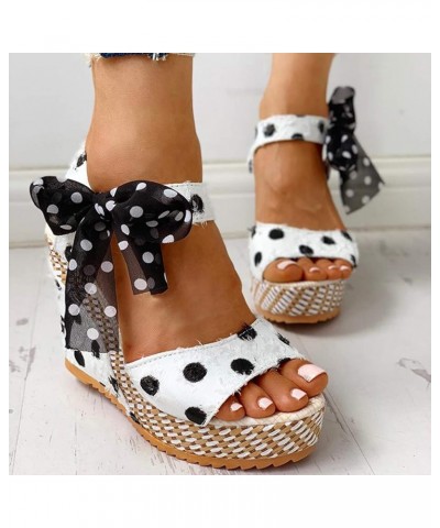 Platform Sandals Women Chunky Heel, Women's Wedge Heel Straw Sandals Open Toe Ankle Strap Casual Sandals Fashion Summer Beach...