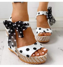 Platform Sandals Women Chunky Heel, Women's Wedge Heel Straw Sandals Open Toe Ankle Strap Casual Sandals Fashion Summer Beach...