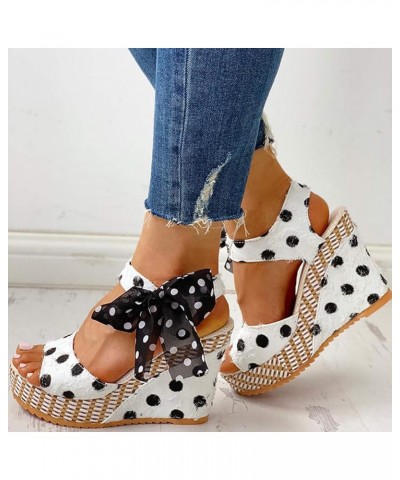 Platform Sandals Women Chunky Heel, Women's Wedge Heel Straw Sandals Open Toe Ankle Strap Casual Sandals Fashion Summer Beach...