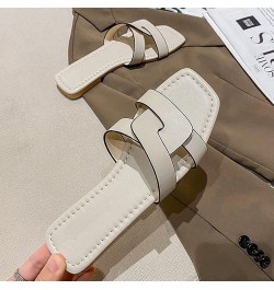 Women Summer Sandals Slippers Open Weave Flats Slip Womens Square Open Toe Flat Slipper Flip Flops Sandals On Cute Sandals fo...