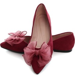 Women's Ballet Flats Dress Ballet Shoes Slip on for Office Work Comfortable Shoes 8164-wine Red $15.22 Flats