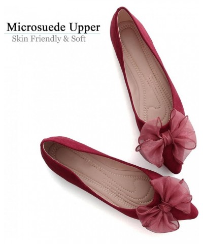 Women's Ballet Flats Dress Ballet Shoes Slip on for Office Work Comfortable Shoes 8164-wine Red $15.22 Flats