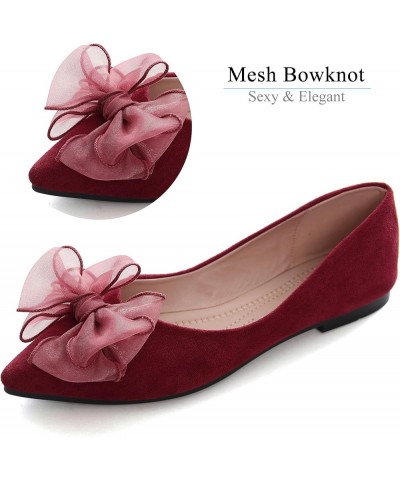 Women's Ballet Flats Dress Ballet Shoes Slip on for Office Work Comfortable Shoes 8164-wine Red $15.22 Flats