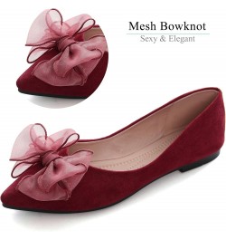 Women's Ballet Flats Dress Ballet Shoes Slip on for Office Work Comfortable Shoes 8164-wine Red $15.22 Flats