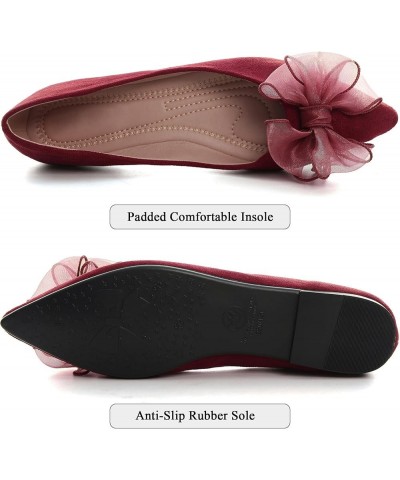 Women's Ballet Flats Dress Ballet Shoes Slip on for Office Work Comfortable Shoes 8164-wine Red $15.22 Flats