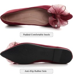 Women's Ballet Flats Dress Ballet Shoes Slip on for Office Work Comfortable Shoes 8164-wine Red $15.22 Flats