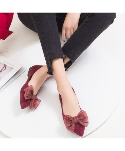 Women's Ballet Flats Dress Ballet Shoes Slip on for Office Work Comfortable Shoes 8164-wine Red $15.22 Flats