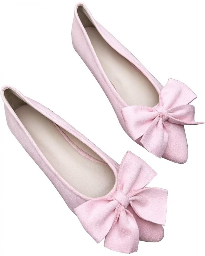 Ballets Flat for Women Slip on Bowtie Comfortable Bowknot Dress Flats Shoes A Pink $13.24 Flats