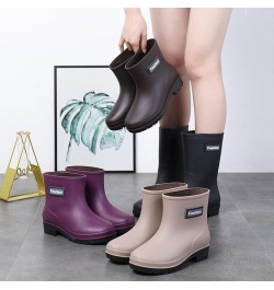 Rainboots Boots Women Women Rain Boots Short Rain Boots for Womens Ankle Rainboot Slip On Garden Boot Chelsea Boots Women Pur...