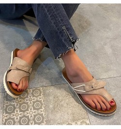 Women Summer PU Leather Slippers Non slip Wear resistant Comfortable Slippers Foot Correction Flat Sole Slippers D $18.55 Sli...