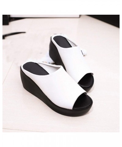 Women Comfy Arch Support Orthotic Dressy Flats Sandals Elastic Strappy String Thong Summer Low Heels Block Shoe 19-ibzwp-6-wh...