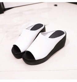 Women Comfy Arch Support Orthotic Dressy Flats Sandals Elastic Strappy String Thong Summer Low Heels Block Shoe 19-ibzwp-6-wh...