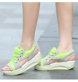 Summer Women's Sandals Mesh Casual White Thick Soles Lace-up Sandals Open Toe Beach Shoes Monk Shoes Ladies Green 7US $15.93 ...