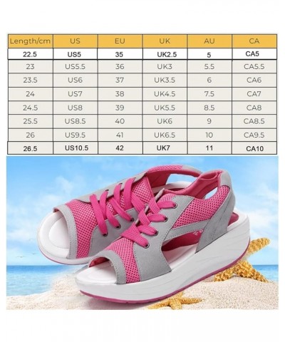 Summer Women's Sandals Mesh Casual White Thick Soles Lace-up Sandals Open Toe Beach Shoes Monk Shoes Ladies Green 7US $15.93 ...